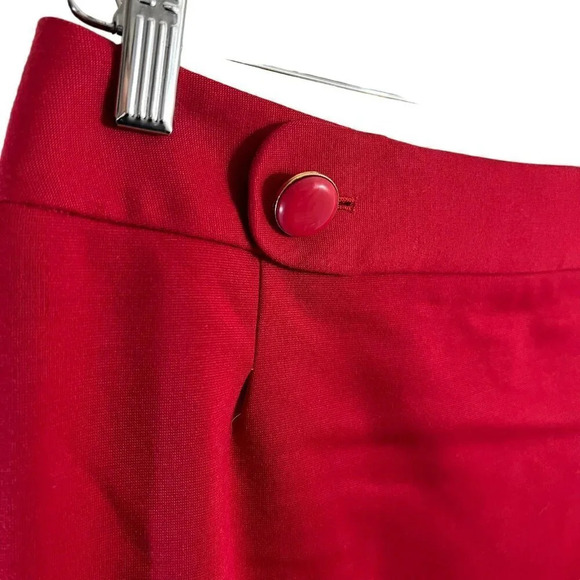 Ann Taylor LOFT Red Skirt Size 2 Petites Chunky Statement Buttons Short Pencil - Picture 4 of 6